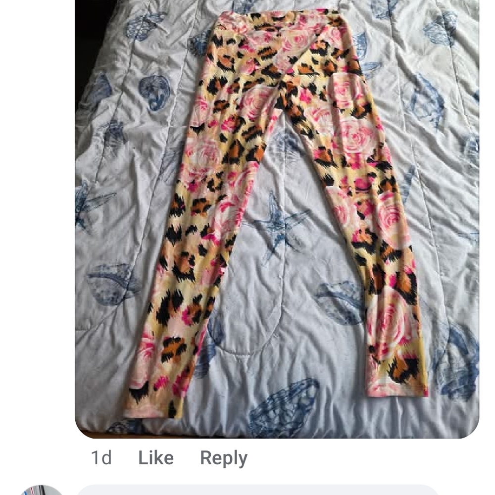 LuLaRoe Floral and Leopard Print Leggings - Pink and Black